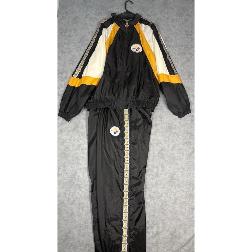 Vintage Pittsburgh Steelers NFL Game Day Turbo Zone Tracksuit Jacket Pants XL